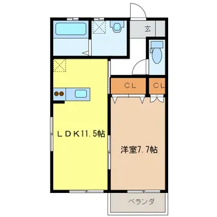 岐阜県岐阜市薮田南3【アパート】の間取り