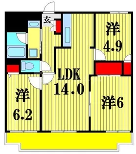 千葉県船橋市藤原1【マンション】の間取り