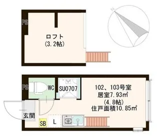 ハーモニーテラス志茂VII【1階】の間取り