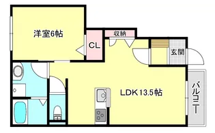カーサ シエル【1階】の間取り