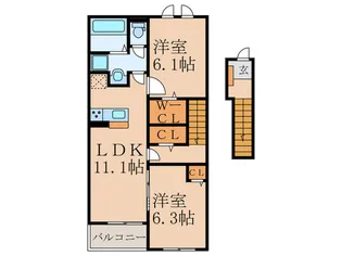 サステナ飯塚II【2階】の間取り