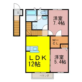 エースエレガンツ【2階】の間取り