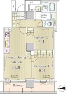 パークアクシス池田山【3階】の間取り