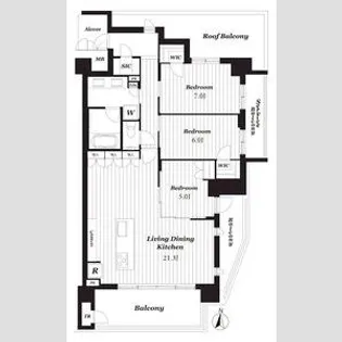 サンメゾン千種公園東【5階】の間取り