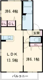 ナディア長折 A【2階】の間取り