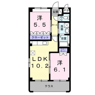 ライブリーベスト・かつらぎ【1階】の間取り