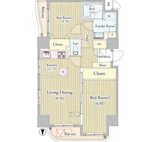 センテニアルタワー【16階】の間取り