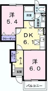サンパティークA【1階】の間取り