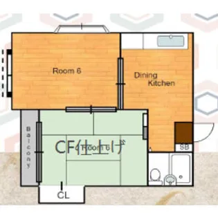 ロイヤルハイツ緑橋【1階】の間取り