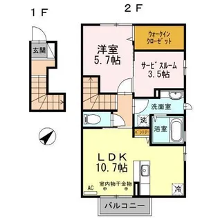 シャルム石堂【2階】の間取り