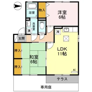 ウェストグリーン A【1階】の間取り