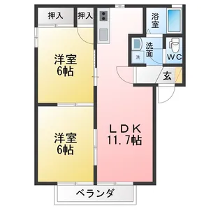 ピア B棟【2階】の間取り