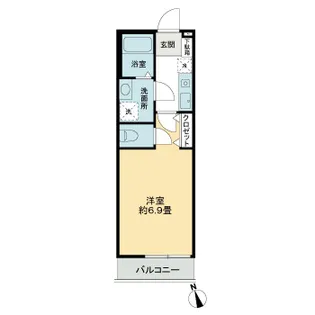 スカイ飛田給【1階】の間取り