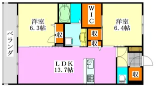 ベイサージュ東船橋【1階】の間取り