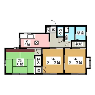 グリーンハイツB【1階】の間取り