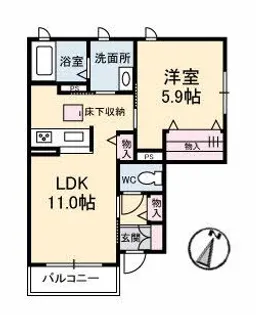 シャーメゾンプラージュ【1階】の間取り