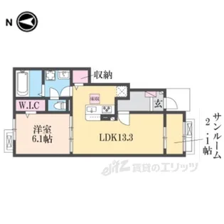 セレノ生駒2【1階】の間取り