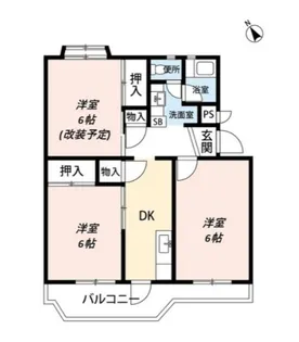 海老名プラーザ18号棟【1階】の間取り