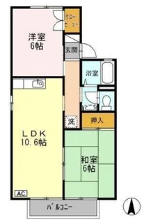 プレジール宮小路A【2階】の間取り
