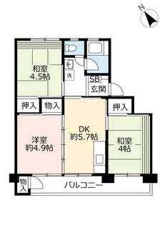 UR徳力【5階】の間取り