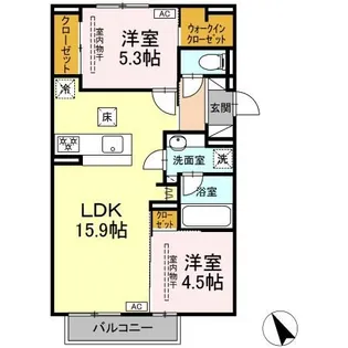 パルミエ I【1階】の間取り