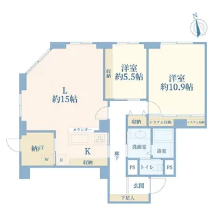 高輪マンション【5階】の間取り