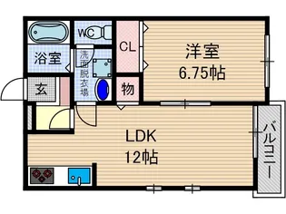 モナベイル【1階】の間取り