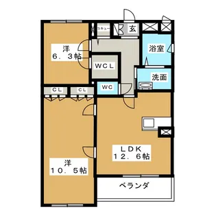 エバーグレース東徳川【3階】の間取り