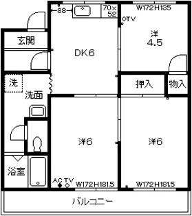 サン東和A【1階】の間取り