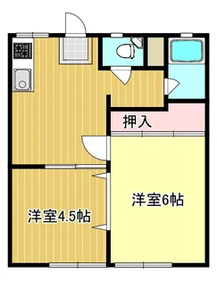 パナハイツナカイI【1階】の間取り