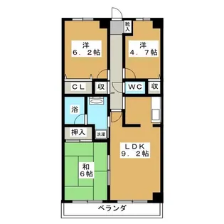 木崎台マンション【3階】の間取り