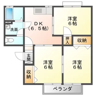 セベルハイツB【1階】の間取り