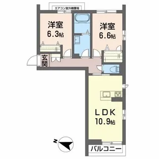 グランカーサ長町【2階】の間取り