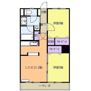 宇都宮グリーンハイツ2【4階】の間取り