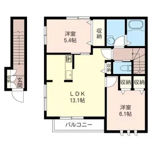 カーサアルテB棟【2階】の間取り