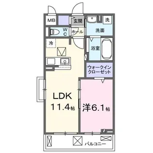 ジーニアス・ラソ【1階】の間取り