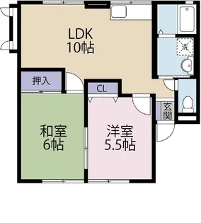 ウィンフォークB【2階】の間取り