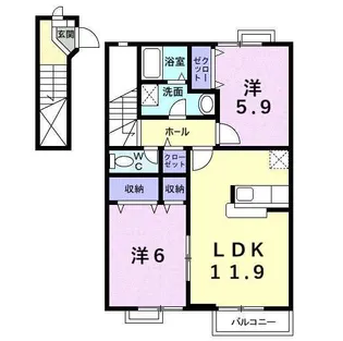 メゾンアイII【2階】の間取り