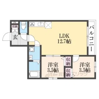 TIO瓢箪山【2階】の間取り