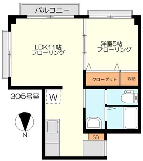 カスミハウス【3階】の間取り