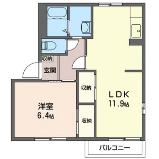 SHM ハイツオークス B【1階】の間取り