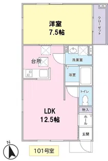 プレドレール【1階】の間取り