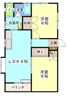 ヴィラ中の島 A【1階】の間取り