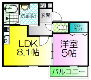 フジパレス諏訪ノ森I番館【2階】の間取り