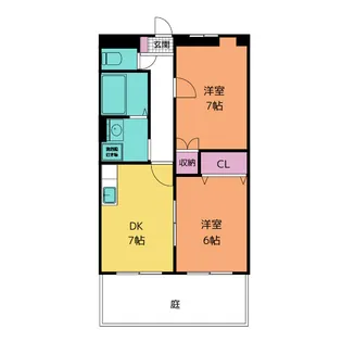 バーディー源氏ハイツ【1階】の間取り