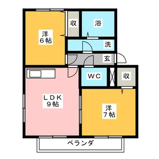 ガーデンコート西添B【1階】の間取り