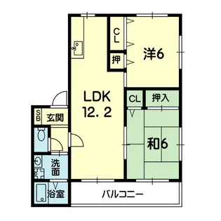 2LDKの間取り画像
