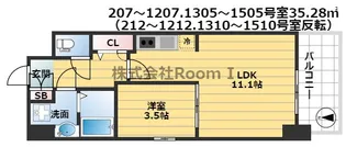 プレサンス堺筋本町エグゼブラン【5階】の間取り