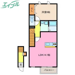 グリーンタウン伍番館【2階】の間取り