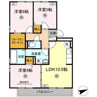 リビングタウン弓ヶ浜 F棟【3階】の間取り